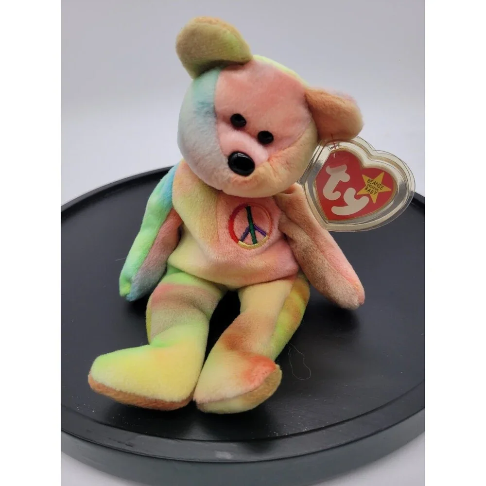 Ty Beanie Baby: Peace Bear 1996 Multicolor With Tag Vintage 8